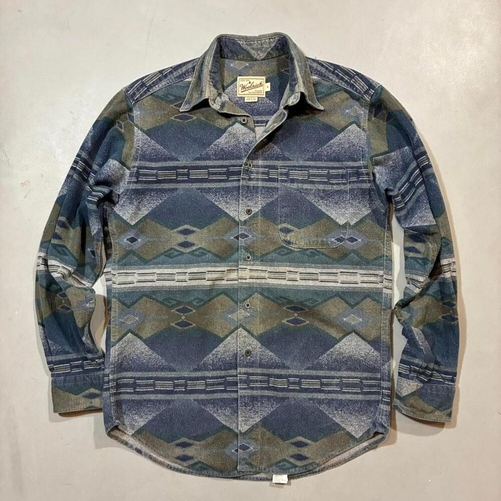 Vintage Woolrich Cotton Button-up Flannel 90s Southwestern Design Chamois Size M